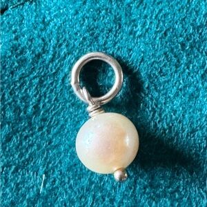 Retired James Avery Silver and Cream Pearl Charm